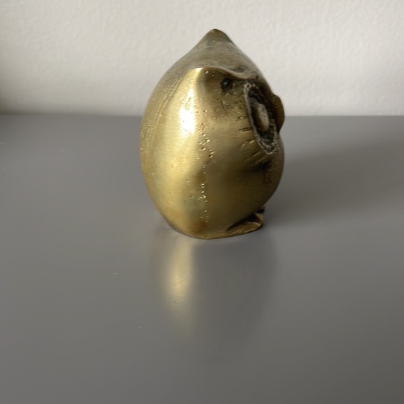 Vintage Small Brass Owl Shelf Decor Paper Weight - Picture 8 of 9